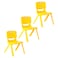 Esqube Baby Chair, Kids Plastic School Study Chair, Yellow - Pack Of 3