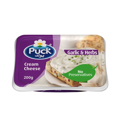 Puck Cream Cheese Garlic &amp; Herbs Natural Spread 200g