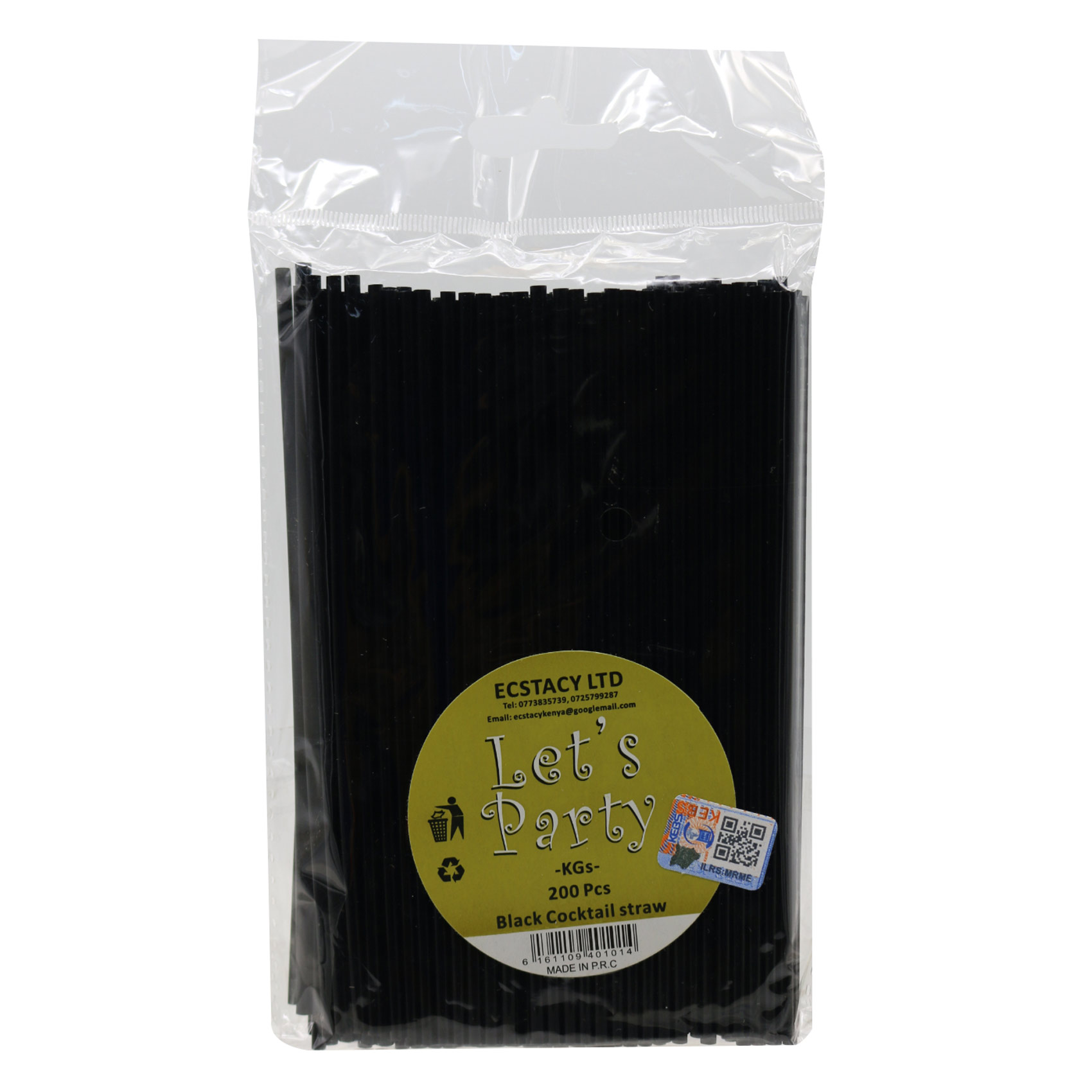 Lets Party Cocktail Straw Black 200 Pieces