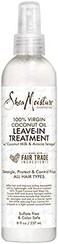 Shea Moisture. 100% Virgin Coconut Oil Leave-In Treatment, Shine Curly And Tame Frizz For Tangle-Free Hair, All Natural Certified Organic, 8 Ounce