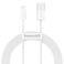 Baseus Superior Series USB to Lightning-Fast Charging Cable Data Transfer 2.4A for iPhone 13 12 11 Pro Max Mini XS X 8 7 6 5 SE iPad and More (2M) White