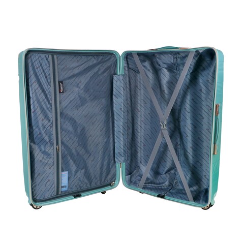 Senator Hard Case Cabin Luggage Trolley For Unisex ABS Lightweight 4 Double Wheeled Suitcase With Built In TSA Type Lock A5125 Light Green