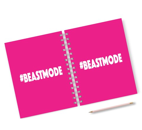 Loud Universe Hardcover Notebook Beast Mode Pink Gym Girl Spiral Notebook with High Quality Bright White Paper A5 Size
