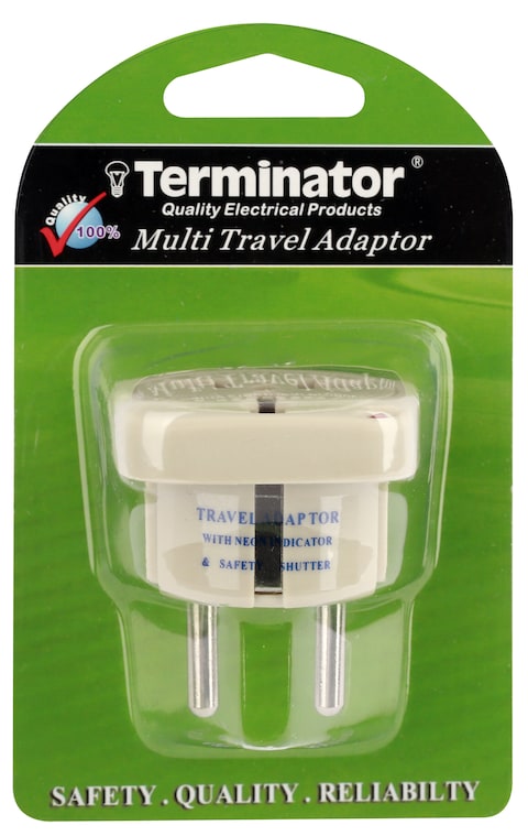 Terminator Universal Travel Adaptor with Schuko Plug.