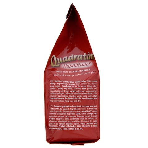 LOACKER QUADRATINI NAPOLITANER BITE SIZE WAFER COOKIES 125G