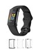 Fitme 3-Piece Tpu Full Cover Case For Fitbit Charge 5, Clear/Black/Silver