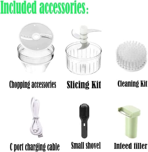 Electric Vegetable Cutter Set 2023 Release - 4 in 1 Portable, Rechargeable, Wireless Food Processor &amp; Chopper Machine for Pepper, Garlic, Onion, Celery &amp; Meat