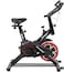 SPARNOD FITNESS SSB-08 Spin Bike Exercise Cycle for Home Gym with 8kg Flywheel, LED Display, Pulse Sensor, Adjustable Resistance, Silent Belt Drive, 4-way Adjustable Cushioned Seat and 2-way Handlebar