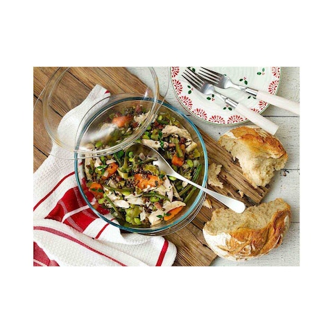 Pyrex Round Casserole with Lid - 1.3 Liter