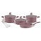Home Maker Granite Cookware Set Rose Gold And White 9 PCS
