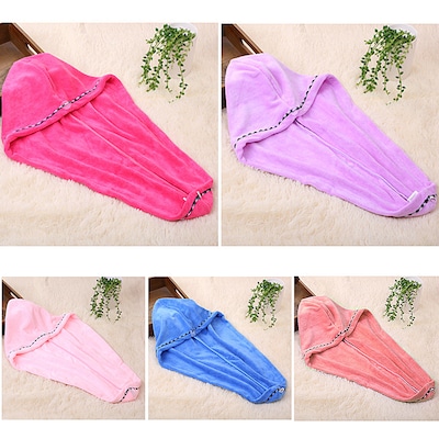 Anself-Microfiber Bath Towel Hair Dry Quick Drying Bath Towel Soft Shower Cap Hat Turban Head Wrap Bathing Tools