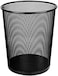 Generic Deli 9189 Waste Basket Metal Mesh Black Round, Black