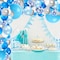 Party Time 130pcs Blue Balloon Garland Arch Kit, with Blue, White, Silver Metal Latex and Blue Confetti Balloons, for Background Backdrop Decoration of Baby Shower, Wedding, Birthday Party Decoration