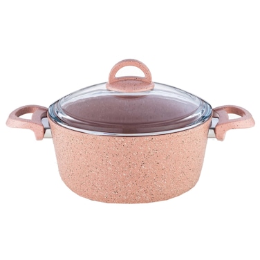 Home Maker Granite Casserole Pink And Clear 20cm