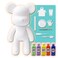 DIY CREATE YOUR OWN UNIQUE ACRYLIC FLUID POURING PAINT MONEY SAVING BEAR (13 inch - 33 cm) COMPLETE SET, Colors: Mint-Green, Light-Purple, Lemon-Yellow, Orange, Dark-Blue, Fun Creative Gift
