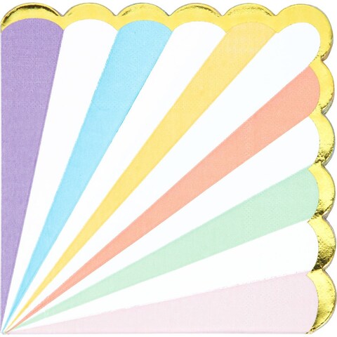 Creative Converting Pastel Celebrations Foil Luncheon Napkins 16-Pieces