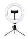 Generic - LED Video Ring Photography Light With Tripod And Accessory 8inch White/Black