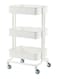 3-Tier Utility Cart Storage Rack With Wheels White