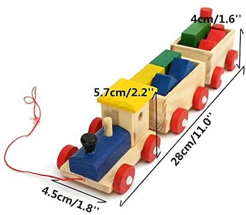 JMD Kids Baby Wooden Railway Train Stacking Sorting Educational Developmental Building Blocks Toys