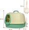 Cat Litter Box With Cat Litter Scoop, Large Indoor Cats Toilet , Easy Clean &amp; Deodorant Filter, Portable Cat Litter with Pedal Design (Green-Yellow)