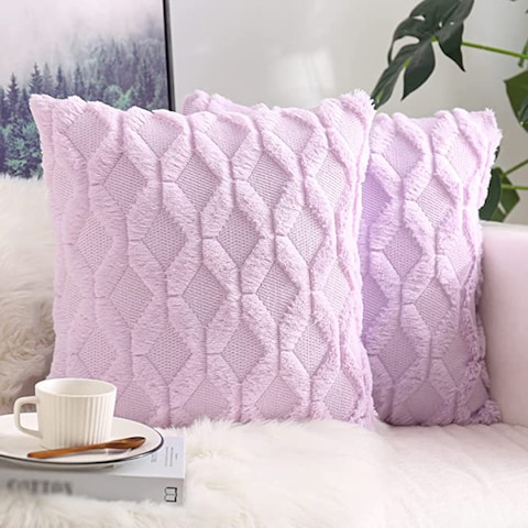 2 PCS Of Throw Pillow With Extra Comfort And Fluffy Material With Soft Handfeel