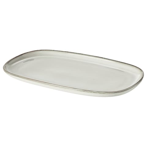 Gladelig - Plate, Grey, 31X19 Cm