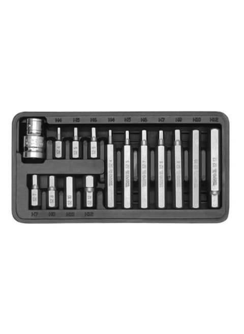 15-Pieces Screwdriver Bit Set Silver 24inch