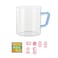 BOROSIL COLOUR MUG 190ML BLUE HANDLE, BVCM190BL02, 2PCS SET, 190ML