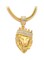Fashion Street Lion Crown Pendant Necklace Gold