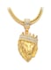 Fashion Street Lion Crown Pendant Necklace Gold