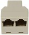 DOT RJ45 CAT 5 CAT 6 8P8C Female to 2 x Female Plug Network LAN Cable T Adapter Line Connector Joiner Y Splitter (Beige) - (Pack of 3 Pcs)