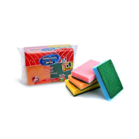 Arix 127124 Maxy Colored Sponge Scourer 4 Pieces