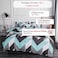 Luna Home King size 6 pieces, without filler, light blue geometric design.