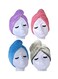 Yyxr Pack Of 4 Microfiber Quick Drying Hair Towel Wrap Blue/Pink/Purple