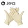 Generic-(M)50 Pcs/Disposable Gloves Powder-Free Rubber Latex Stretchy Gloves Sterile Food Safe Grade for Home Food Laboratory Use