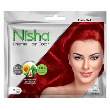 Nisha Creme Hair Colour Flame Red 50ml