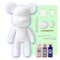 DIY CREATE YOUR OWN UNIQUE ACRYLIC FLUID POURING PAINT BEAR (9 inch - 23 cm) COMPLETE SET, colors: White, Silver, Dark-Blue. Arts and Crafts, Customize Handmade Creative Birthday Gift