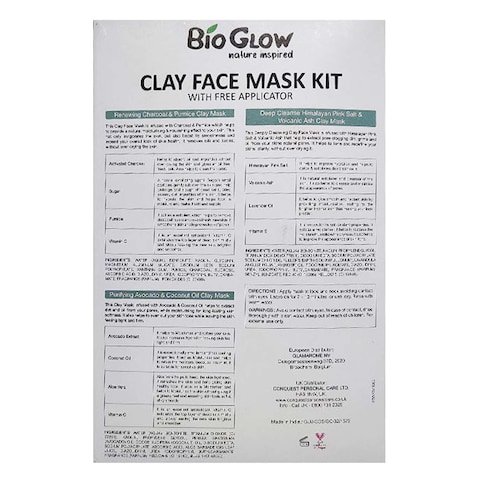 Bio Glow Peel Off Clay Face Mask Set  3 Pieces