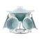 Al saif porcelain soup set 9 pieces - Blue