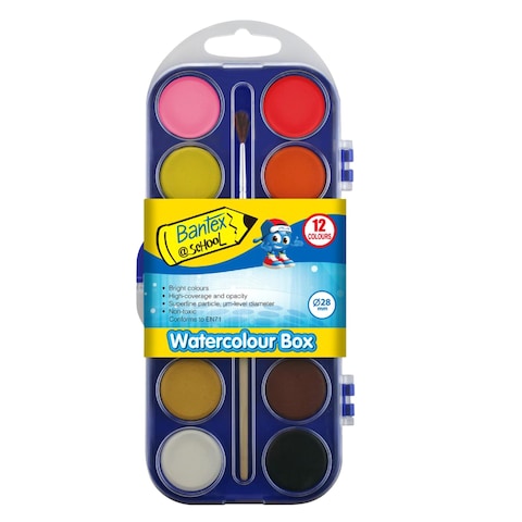 BANTEX WATER COLOUR BOX 12 COLOURS
