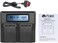 DMK Power DC-01 Dual LCD Battery Charger Compatible with Fujifilm NP-T125 and Fuji GFX 50S, GFX 50R, GFX 100, and VG-GFX1 Grip