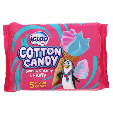 Buy Igloo Cotton Candy Cone 120ml Pack of 5 in UAE