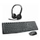Logitech Wireless Keyboard And Mouse MK235 With Wired On Ear Headphones And Mic H390