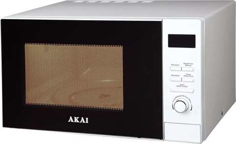 Akai 23 Liters Microwave, 5 Digital Control, 8 Auto Menus, Input 1250 W, Output 800W, Child Safety Lock, MWMA-M25MW - One year Service Warranty