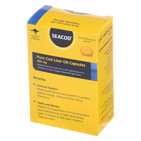 Seacod Pure Cod Lever Oil 300mg 100 Capsules