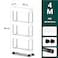 Cozy Nest 4-Tier Slim Rolling Kitchen Trolley Storage  Cart Organizer with 4 Hooks Wheels for Mobility and Water derange Functional Shelves for Bathroom Office Bedroom (White)