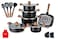 Dessini 19-Piece Non Stick Granite Cookware Set 20/24/28/32cm Casserole, 28cm Shallow Casserole, 32cm Double Fry Pan - PFOA Free