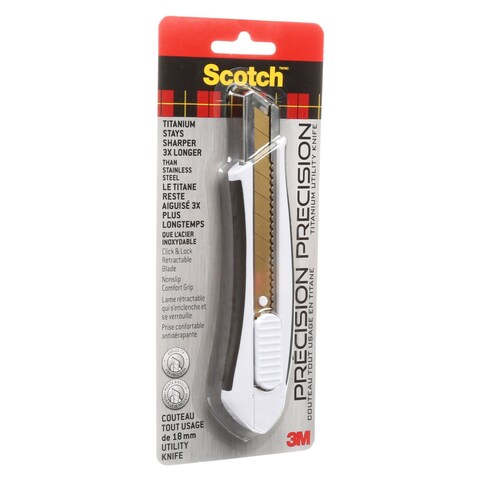 Scotch Titanium Utility Knife TI-KL. Precision Knife of 18mm blade, 1 knife/pack