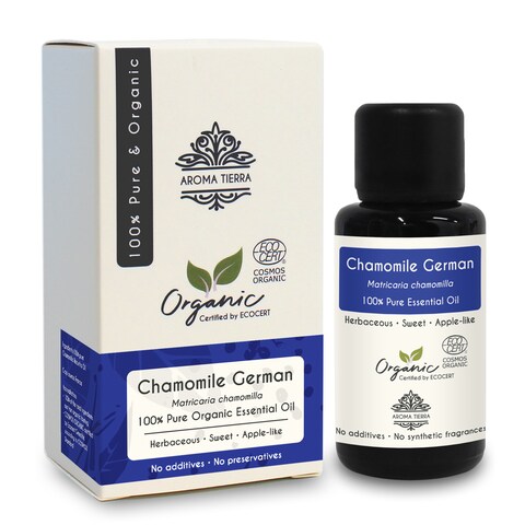 Aroma Tierra - Organic Chamomile Essential Oil (German Or Blue) - Aroma Tierra - 100% Pure, Natural, Certified Organic By Ecocert - 30Ml