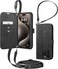 Spigen Wallet S Pro designed for iPhone 15 Pro case cover Premium Leather with Wrist Strap/Body Strap - Black